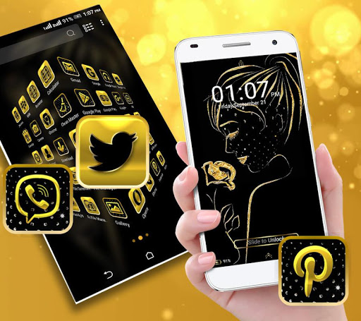 Golden Girl Launcher Theme ekran görüntüsü