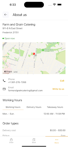 Farm and Grain Catering ekran görüntüsü