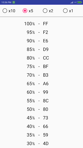 Alpha Hexadecimal Value for Co ekran görüntüsü