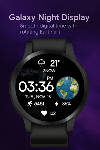 Earth Galaxy WatchFace ekran görüntüsü