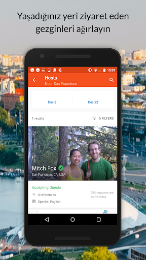 Couchsurfing Travel App ekran görüntüsü