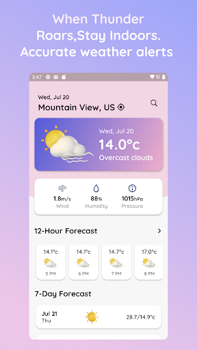 Weather - Forecast and current ekran görüntüsü