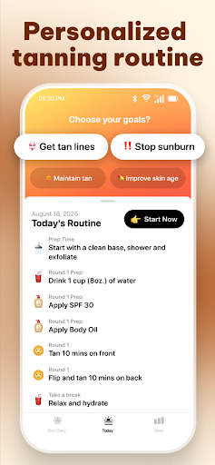 Sun Rayz Tanning Planner App ekran görüntüsü