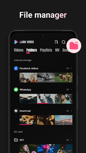Lark Video oynatıcı ekran görüntüsü