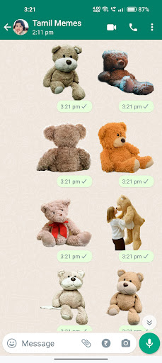 Teddy Bear Stickers ekran görüntüsü