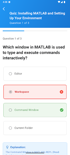 Learn MATLAB ekran görüntüsü