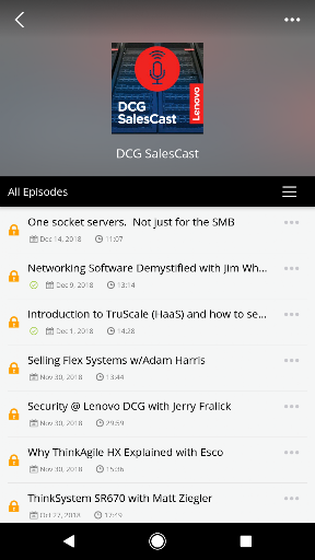 Lenovo Podcasts ekran görüntüsü