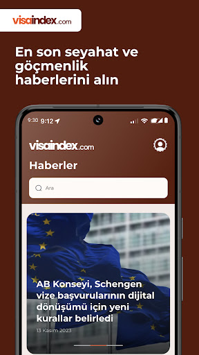 Visa Index ekran görüntüsü