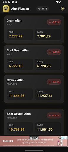 Altın Fiyatları ve Piyasası ekran görüntüsü