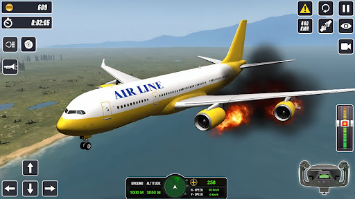 Plane Flight Sim Crash Landing ekran görüntüsü