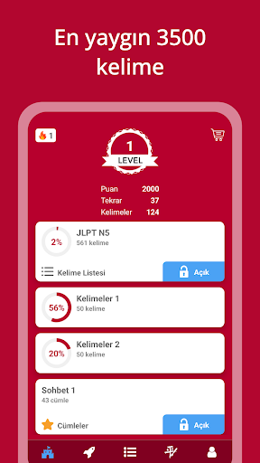 Japonca Kelime Öğren ekran görüntüsü