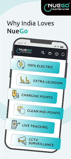 NueGo Bus Ticket Booking App ekran görüntüsü