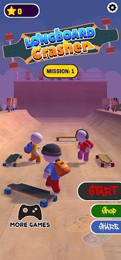 Long Board Crash Run 3D ekran görüntüsü
