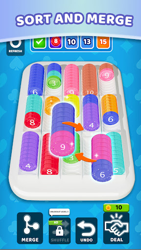 Coin Merge & Sort Puzzle ekran görüntüsü