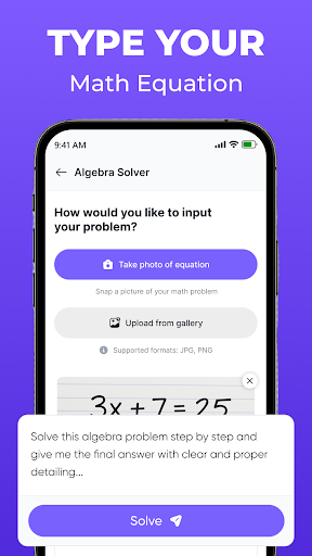AI math solver ekran görüntüsü