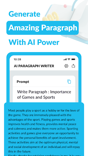 AI Paragraph Generator, Writer ekran görüntüsü