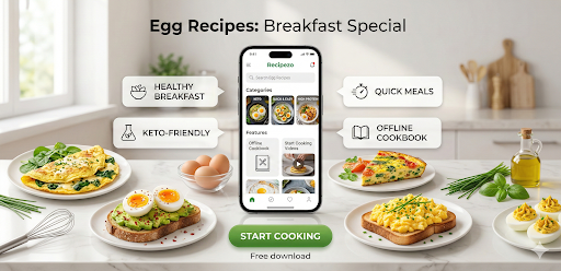 Egg Recipes: Healthy Breakfast ekran görüntüsü