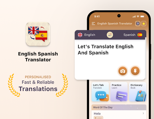 English Spanish Translator ekran görüntüsü