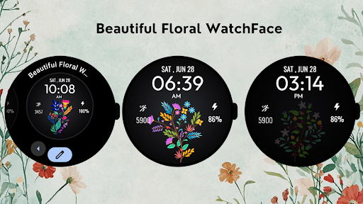 Beautiful Floral WatchFace ekran görüntüsü