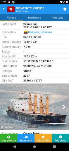 VesselFinder ekran görüntüsü