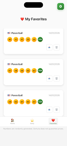 Sortuna - Lottery Numbers ekran görüntüsü