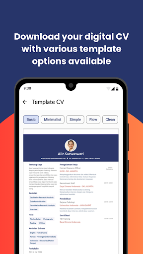 Klob: Job Search & CV Template ekran görüntüsü