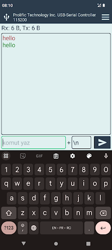 Seri Terminal - RS232/485 ekran görüntüsü