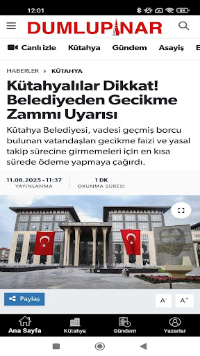 Dumlupınar Gazetesi ekran görüntüsü