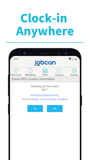 Jobcan Attendance Management ekran görüntüsü