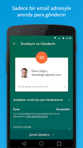 PayPal ekran görüntüsü