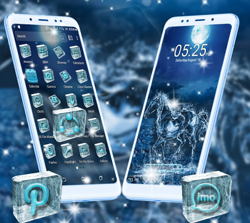 Blue Ice Horse Launcher Theme ekran görüntüsü