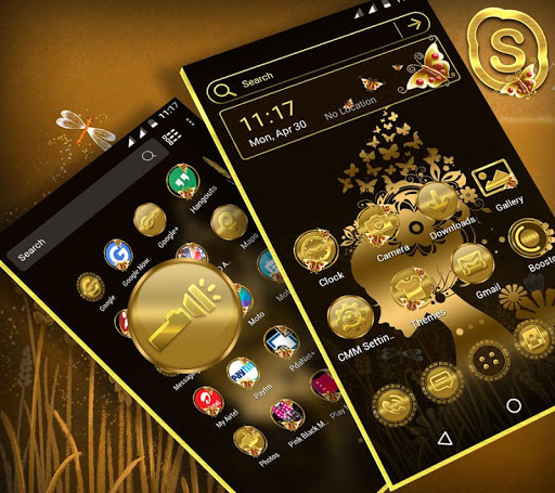 Gold Butterfly Girl Theme ekran görüntüsü