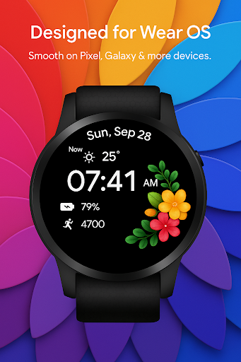 Colorful Floral WatchFace ekran görüntüsü