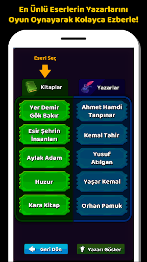 Eser Yazar Eşleştirme Oyunu ekran görüntüsü