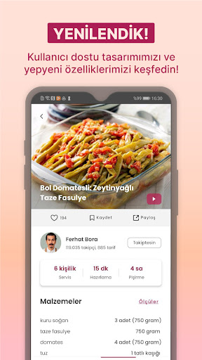 Yemek.com:Yemek Tarifleri ekran görüntüsü