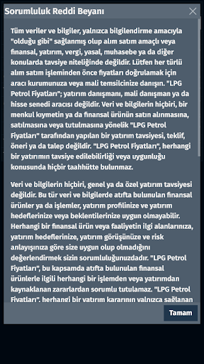 LPG Petrol Fiyatları ekran görüntüsü