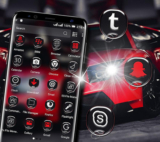 Red Car Launcher Theme ekran görüntüsü