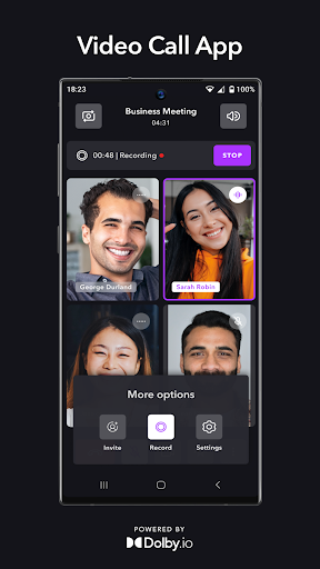 Dolby.IO Video Call ekran görüntüsü