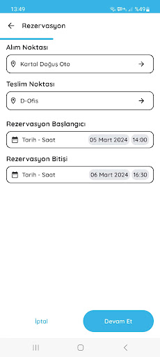 D-One Araç Paylaşımı ekran görüntüsü