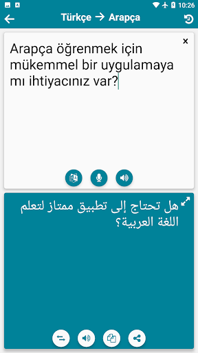 Arapça - Türkçe ekran görüntüsü