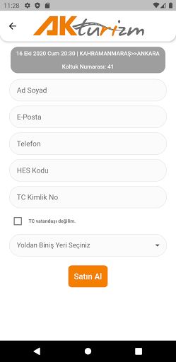 Ak Turizm ekran görüntüsü
