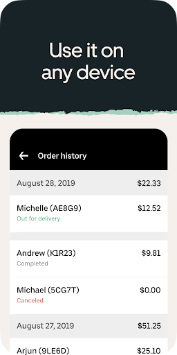 Uber Eats Orders ekran görüntüsü