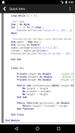 VB.NET Programming Compiler ekran görüntüsü