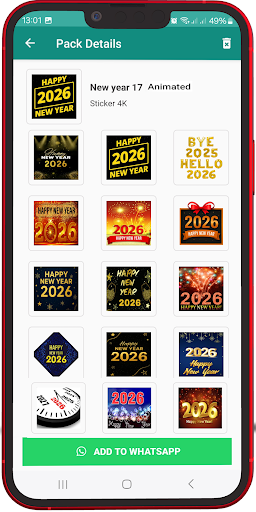 Happy New Year Stickers 2026 ekran görüntüsü