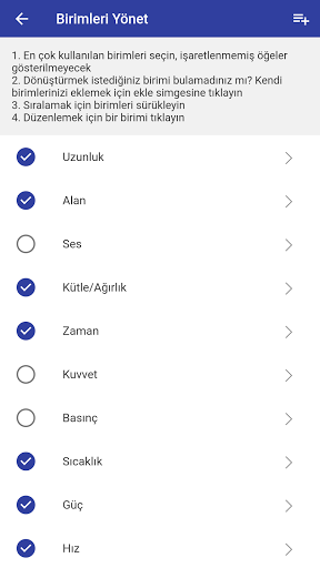 Birim Çevirici ekran görüntüsü