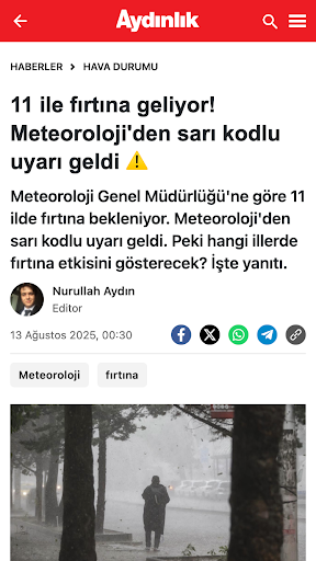 Aydınlık ekran görüntüsü