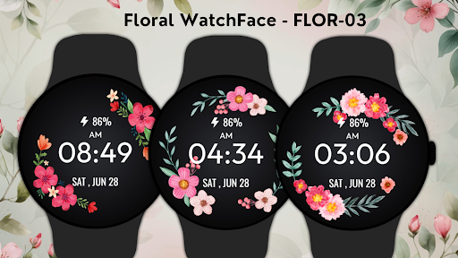 Floral WatchFace - FLOR-03 ekran görüntüsü
