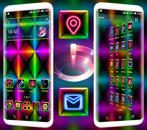 Colorful Neon Launcher Theme ekran görüntüsü