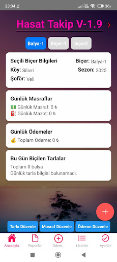 Hasat Takip ekran görüntüsü