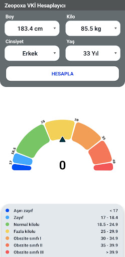 BMI Hesaplayıcı - Kilo Kaybı ekran görüntüsü